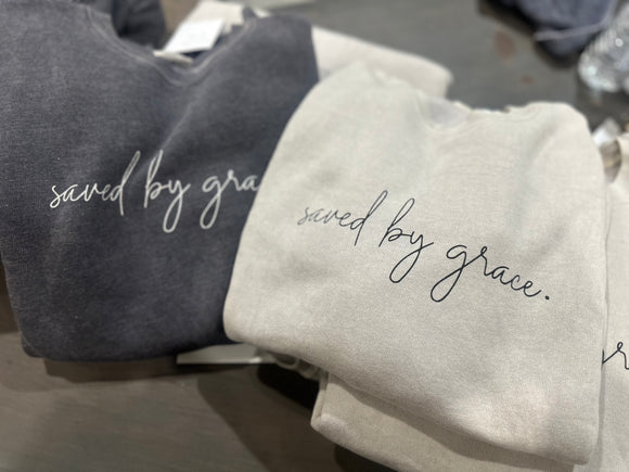 Saved By Grace Charcoal