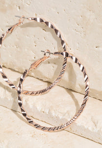 Twisted Rose Gold Hoops