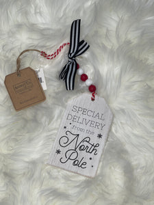 North Pole Wooden Tag
