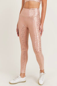 ‘Mono B’ Leopard Foil Shimmer Highwaist Leggings