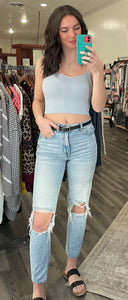 One Size Fits All Powder Blue Cropped Cami