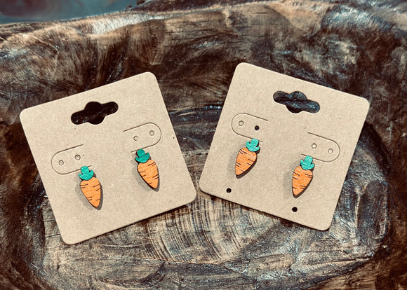 Carrot Wood Earrings