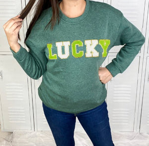 Lucky Chenille Patch Crewneck