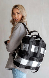 Plaid Black/White Backpack