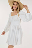Bubble Sleeve Short Dress