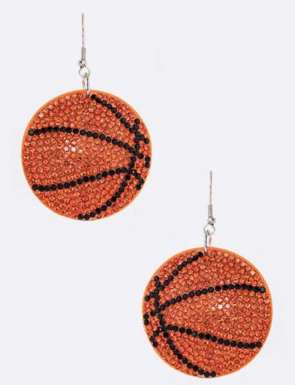 Rhinestone Basketball Pillow Earrings
