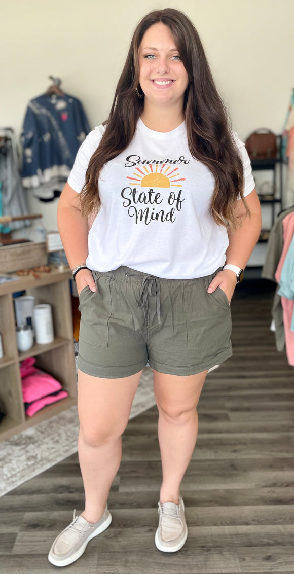 Casual Drawstring Shorts with Pockets
