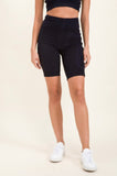 ‘Mono B’ Textured Stucco Black Highwaist Biker Short